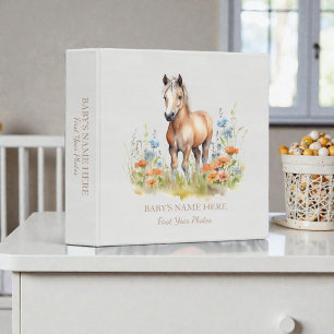 Watercolor Horse Baby Photo Album Binder