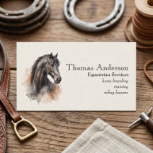 Watercolor Horse Equine Personalized Business Card
