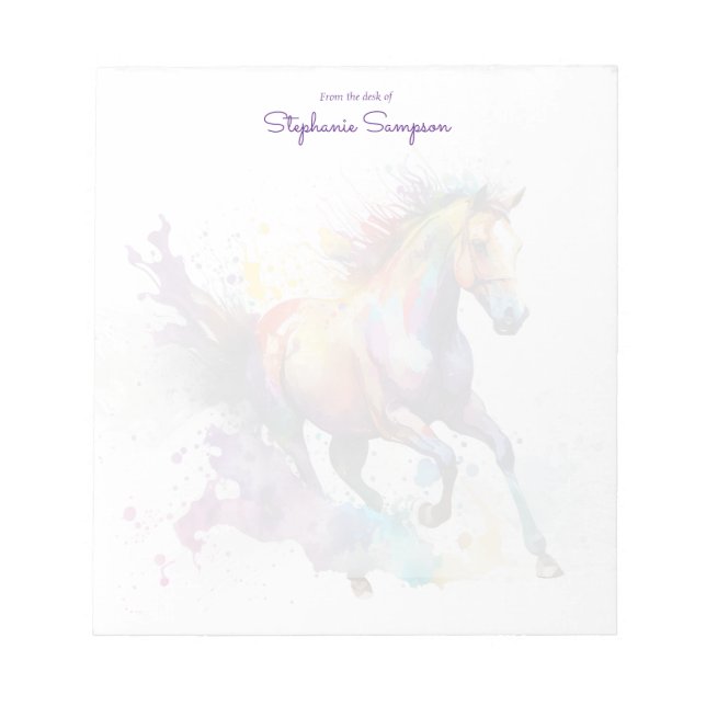 Watercolor Horse Lover Customized   Notepad (Front)