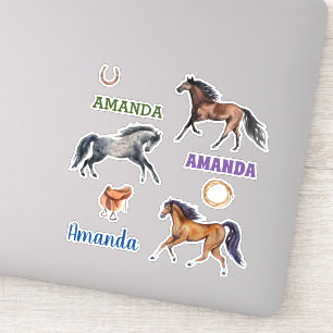 Watercolor Horse Lover Name Personalized Set