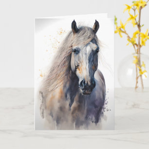 Watercolor Horse Personalized Equine Greeting Card