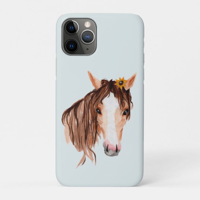 Watercolor Horse w/sunflower Case-Mate iPhone Case (Back)