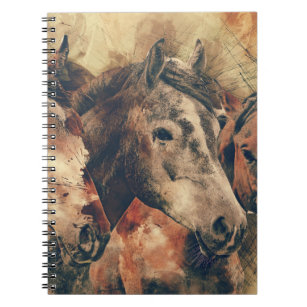 Watercolor Horses Notebook