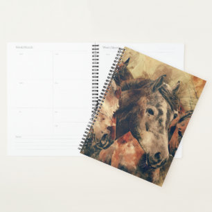 Watercolor Horses Planner