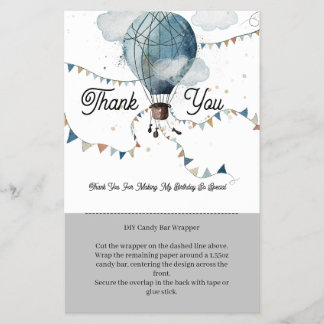 Watercolor Hot Air Balloon // Candy Bar Wrapper