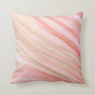 Watercolor Hot Air Balloons, Coral Throw Pillow