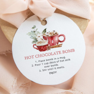 Watercolor hot chocolate bomb favour tags
