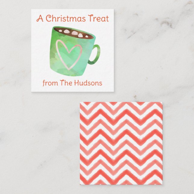 Watercolor Hot Chocolate Gift Enclosure Cards (Front/Back)
