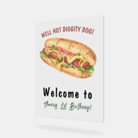 Watercolor Hot Dog Kids Birthday
