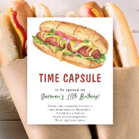 Watercolor HOT DOG Time Capsule 1st birthday