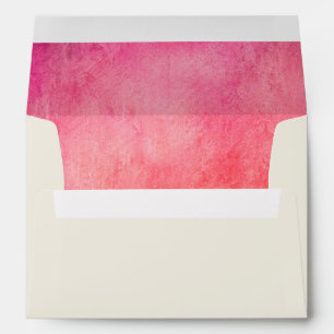 Watercolor Hot Pink and Orange Wedding Envelope