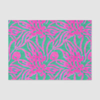 Watercolor Hot Pink Aqua Oversize Damask Inspired