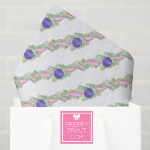 Watercolor Hot Pink Bow Garland Christmas Tissue Paper