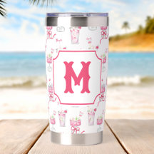Watercolor Hot Pink Mahjong Cocktails