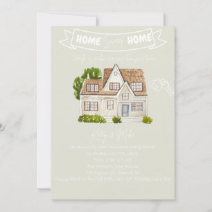 Watercolor House Housewarming Party Invitation