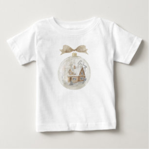 Watercolor House in Snow Globe Baby T-Shirt