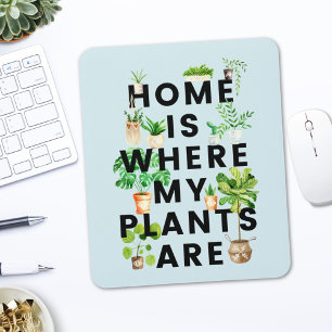 Watercolor Houseplant Gardening Quote Mouse Pad