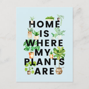 Watercolor Houseplant Gardening Quote Postcard