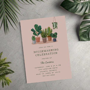 Watercolor Houseplants Housewarming Party Invitation