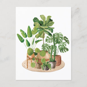 Watercolor Houseplants Postcard