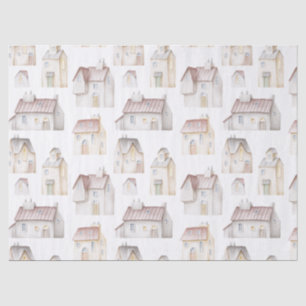 Watercolor Houses Decoupage Tissue Paper