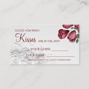 Watercolor How many kisses Bridal Shower card game