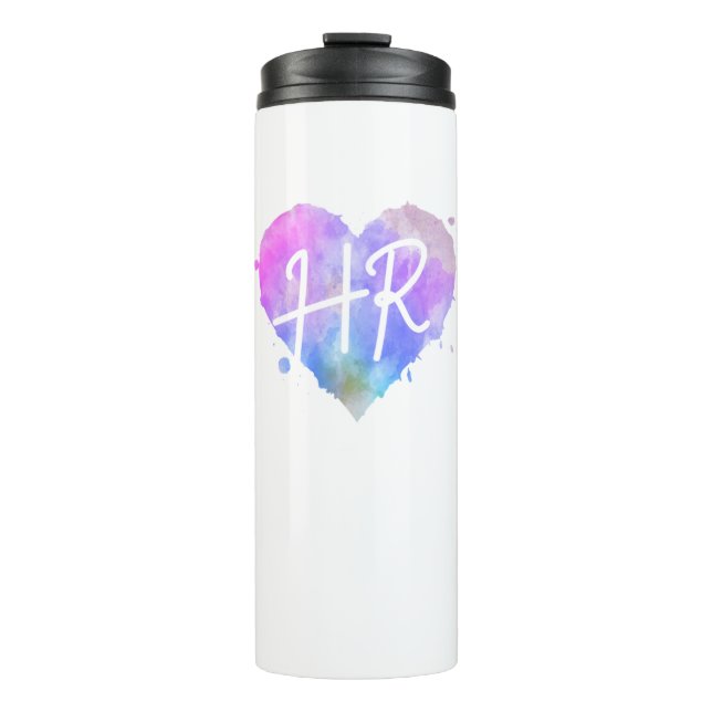Watercolor HR Heart Thermal Tumbler (Front)