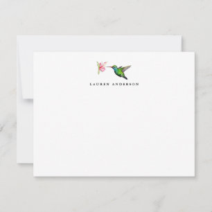 Watercolor Humming Bird Personalized Flat Card