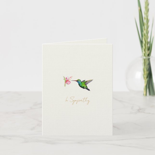Watercolor Humming bird Sympathy card (Front)