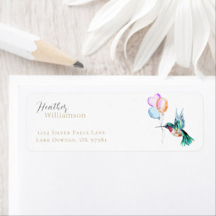 Watercolor Hummingbird and Balloons