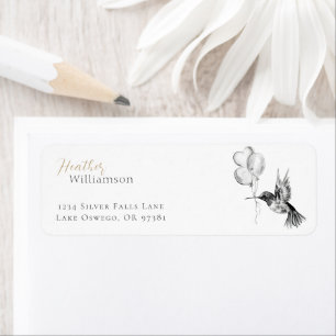 Watercolor Hummingbird and Balloons