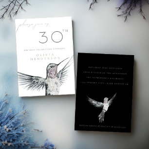 Watercolor Hummingbird ANY Birthday Invitation