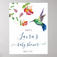 Watercolor Hummingbird Baby Shower Welcome