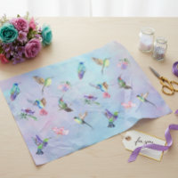 Watercolor Hummingbird Bird  Flower 