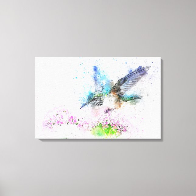 Watercolor Hummingbird Canvas Print (Front)