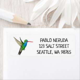 Watercolor Hummingbird CUSTOM Mailing Address