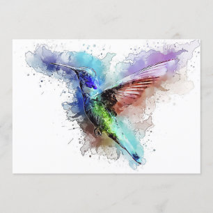 Watercolor Hummingbird Invitation