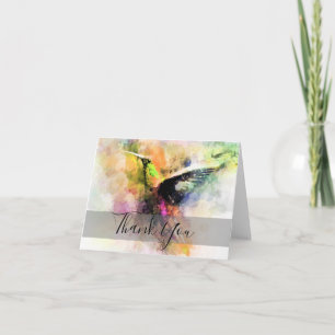 Watercolor hummingbird  thank you card