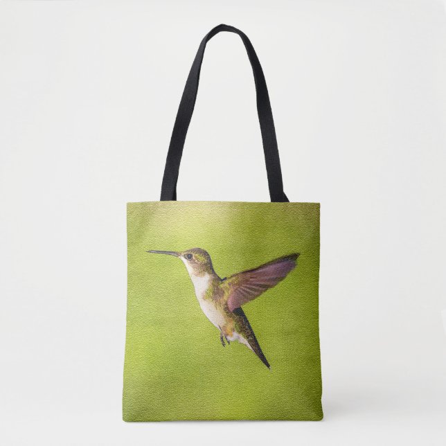 Watercolor Hummingbird Tote Bag (Front)