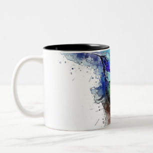 Watercolor Hummingbird Two-Tone Coffee Mug