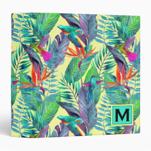 Watercolor Hummingbirds Add Your Initial Binder