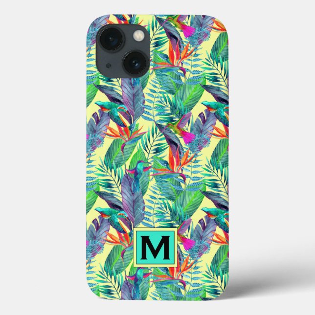 Watercolor Hummingbirds | Add Your Initial Case-Mate iPhone Case (Back)