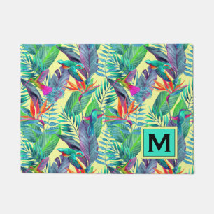 Watercolor Hummingbirds Add Your Initial Doormat