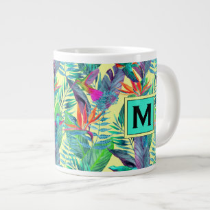 Watercolor Hummingbirds Add Your Initial Large Coffee Mug