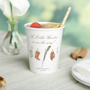 Watercolor Hunter Baby Shower Paper Cups