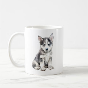 Watercolor Husky Dog Coffee Mug