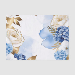 Watercolor Hydrangea And Roses Flowers Tissue Paper