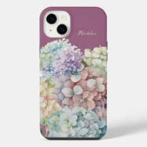 Watercolor Hydrangea Antique Fuchsia Personalized