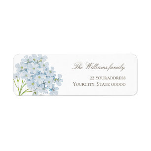 watercolor Hydrangea flowers Return Address Label