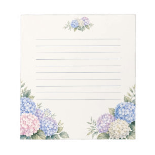 Watercolor Hydrangea Garden Lined  Notepad